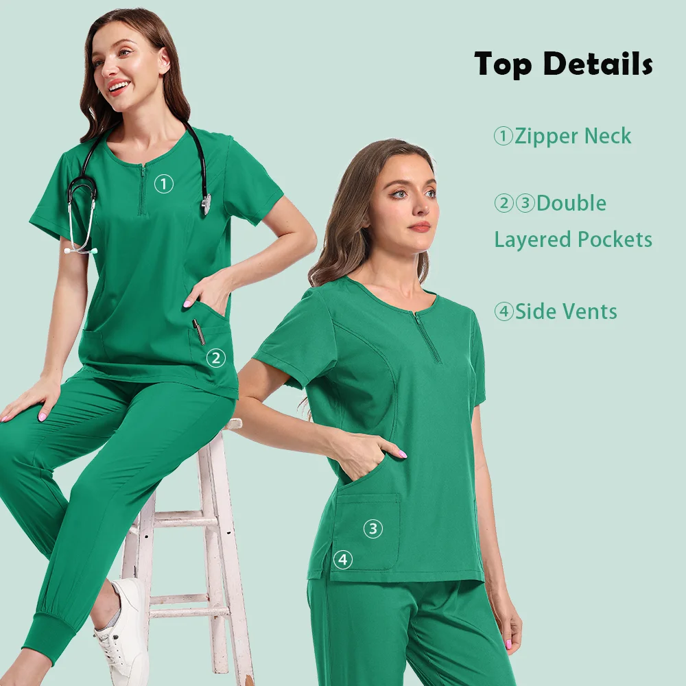 Surgical Uniform Woman Work Clothes  Medical Scrub Nurse Useful Accessories Plus Size Sets Beauty Salon Pharmacy Workwear