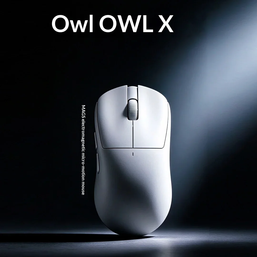 OwlX Gaming Mouse Dual Mode Wireless Mouse MAGS Electromagnetic Microswitch PAW3955 8000Hz Polling Rate Lightweight Mice For PC