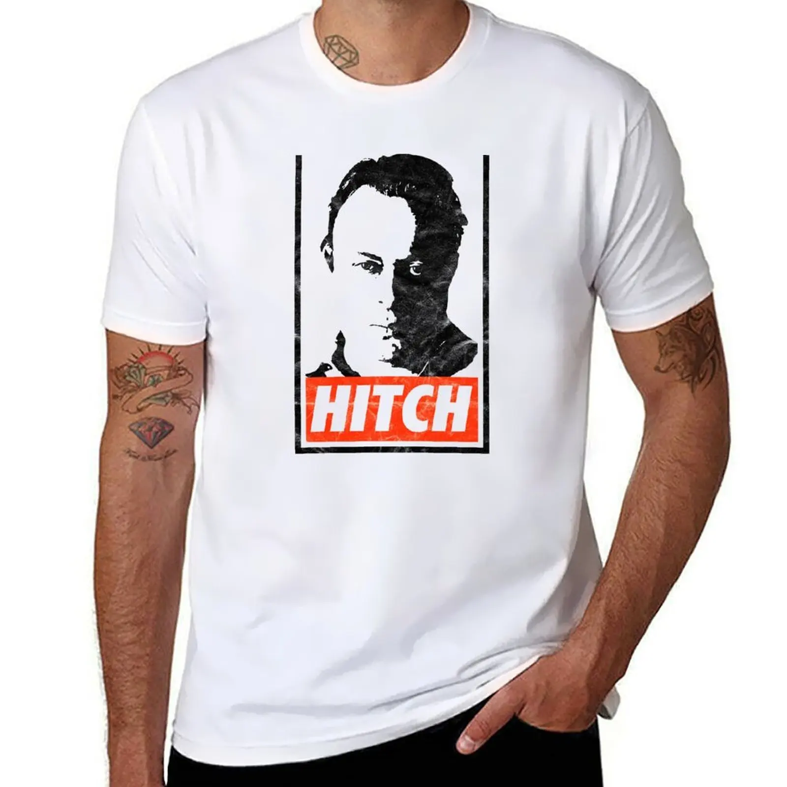 

Hitch (White Worn Look) T-Shirt men t shirt cotton 100% man t shirt summer t shirt men 100% cotton luxury brand T-Shirt