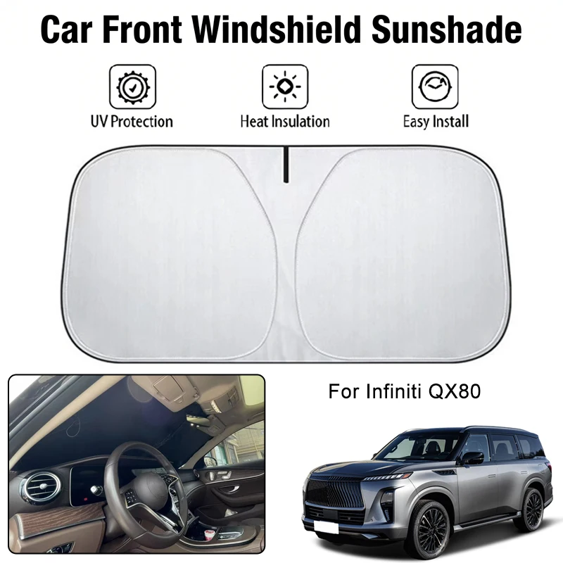 

Foldable Car Windshield Sun Shade UV Block Heat Insulation For Infiniti QX80 Interior Protection Accessories