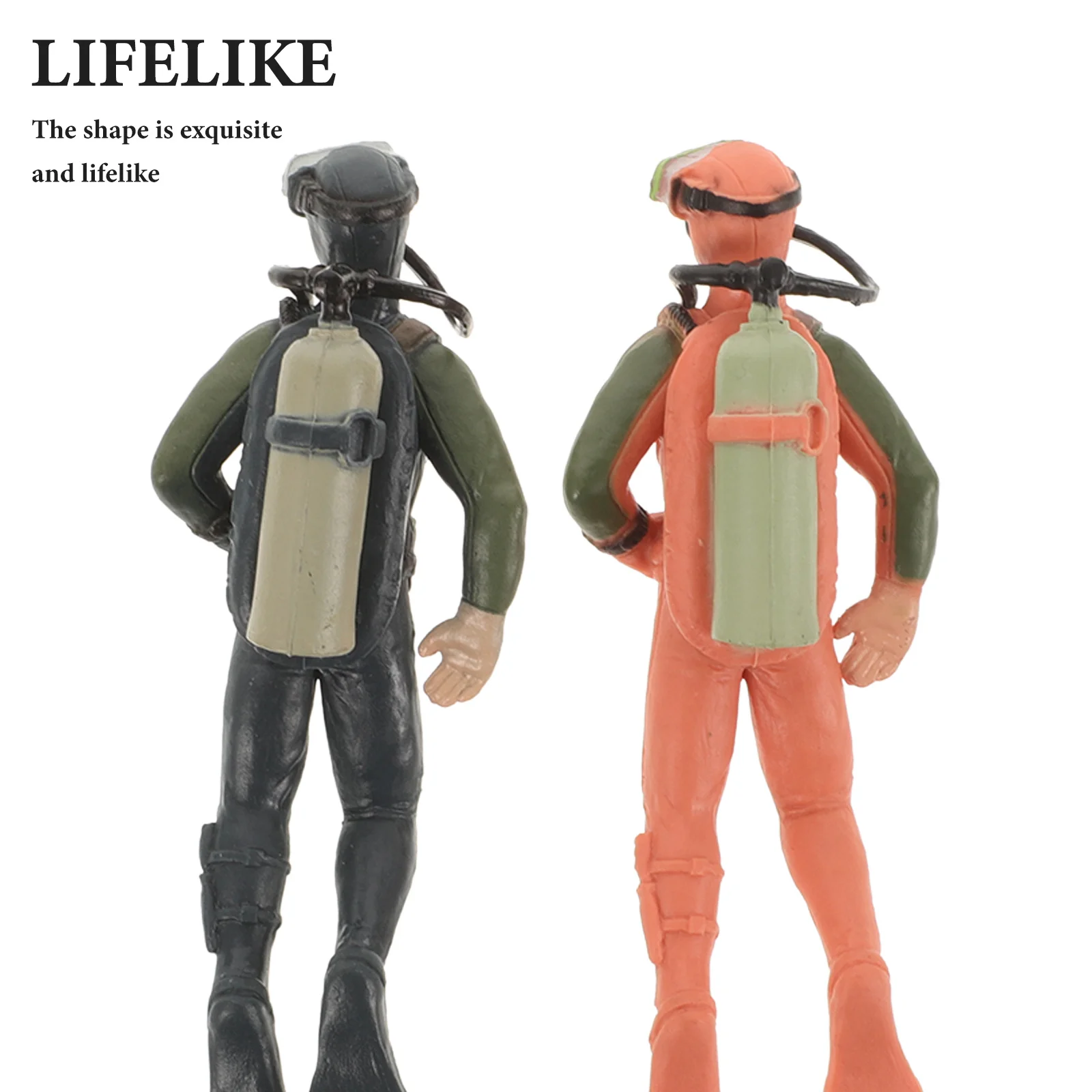 

2Pcs Diver Decor Fish Tank Aquarium Stylish Exquisite Lifelike Bright Fadeless Lightweight Compact Vivid Flavor Gift