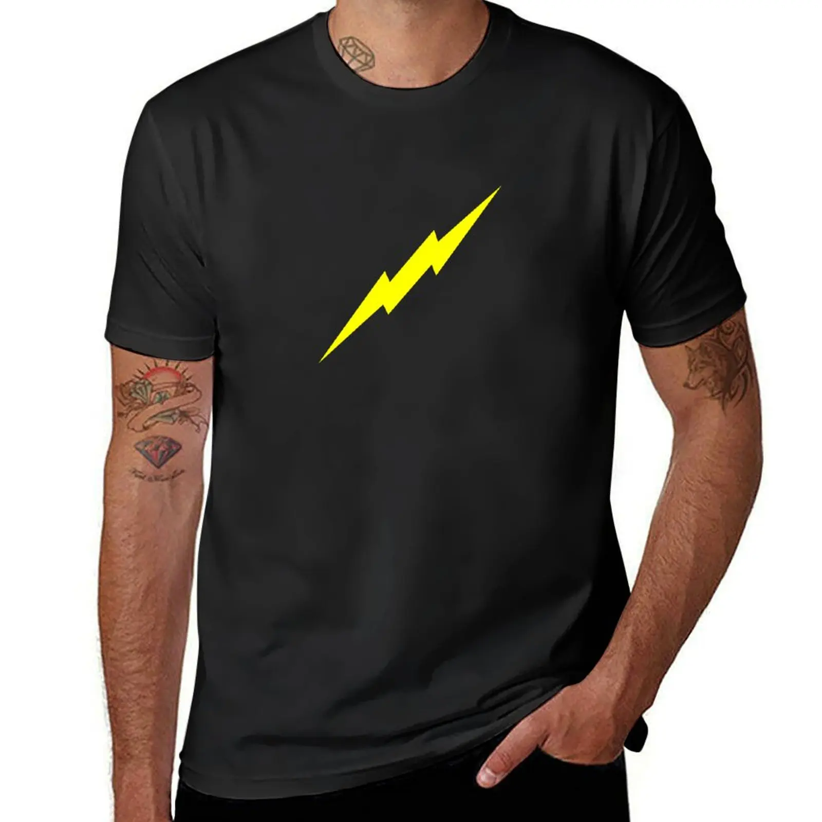 Lightning Bolt T-Shirt vintage boys whites slim fit t shirts for men