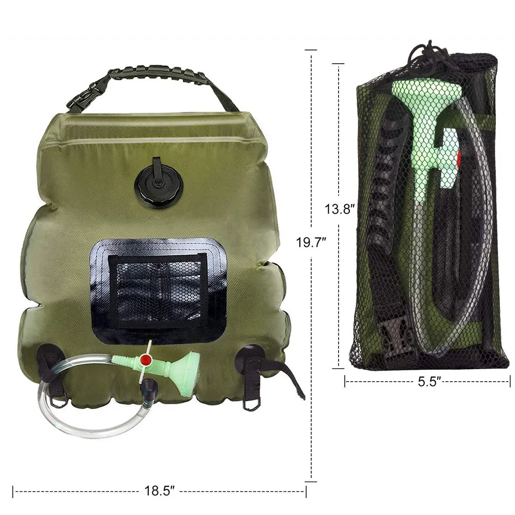 Outdoor Solar Concentrating Bath Bag Mountaineering Camping Portable Tactical Water Bag Backpack Water Bag Wholesale