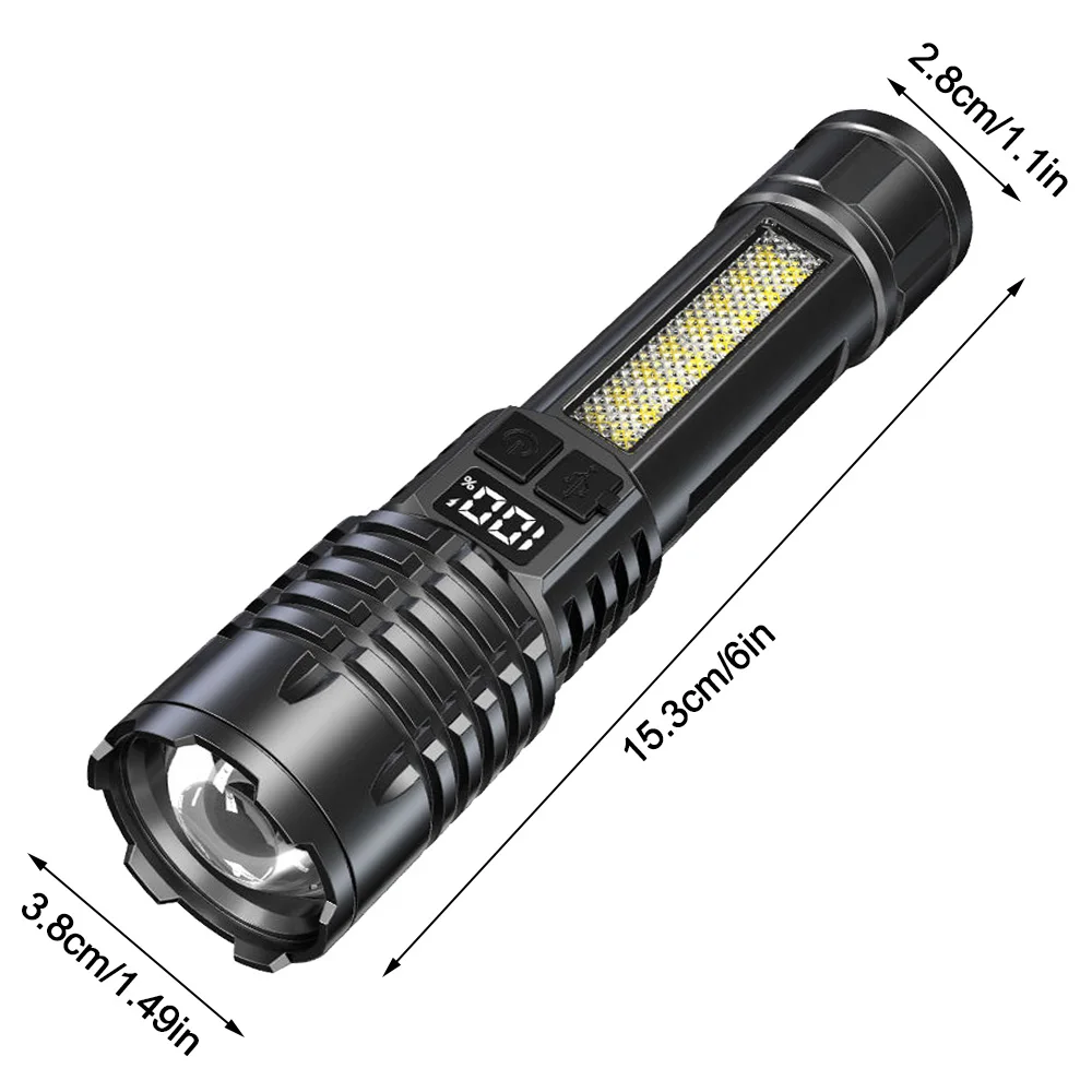 Imagem -06 - Usb Recarregável Lanterna Led Alta Potência Tocha Luz Lanterna Tática Long Shot Lâmpada de Mão para Acampar Mais Poderoso