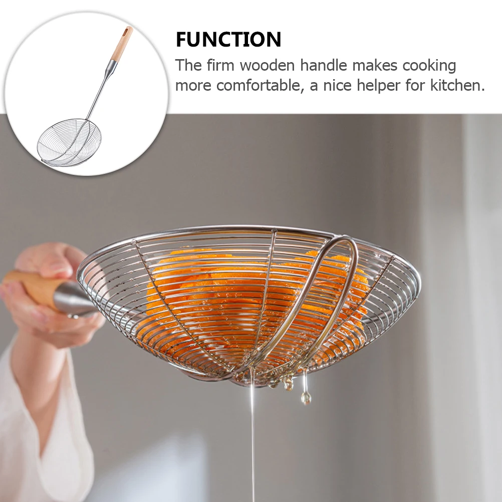

Stainless Steel Spoon Heat Resistant Ergonomic H Kitchen Utensils Fried Food Strainer Metal Child Cooking Gadgets