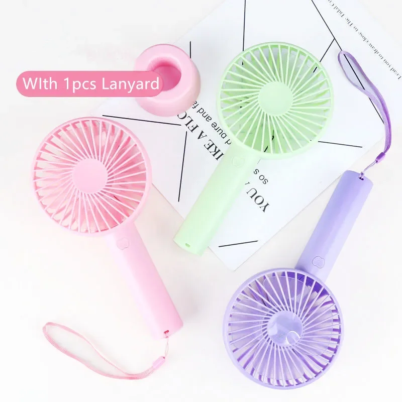 Portable Handheld Mini Fan USB Rechargeable Cooler 3 Speeds Strap Office Outdoor Travel