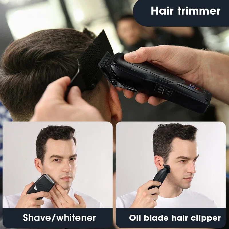 Resuxi-Conjunto de cortador de cabelo elétrico para homens, todo em metal, escultura profissional, navalha alternativa, Casa, Novo, 934, 2024