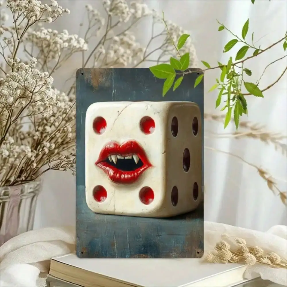 Vintage Metall Wandschild Retro Würfel Humor Dekor für Café Home Garage Geschenk