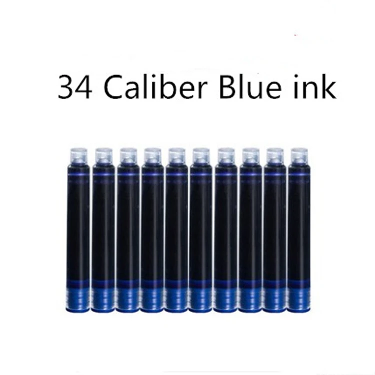 10pcs/set Ink Supplies Hongdian Fountain Pen Ink Cartridges 3.4mm Diameter Blue Black Ink For Yong sheng HongDian Fountain Pen