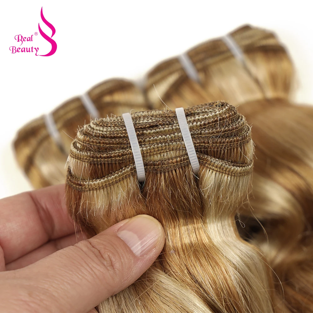 حزم الشعر البشري المموج الطبيعي 14-28 بوصة الجسم موجة البرازيلي شعر ريمي لحمة مزدوجة الرماد شقراء تسليط الضوء على خياطة في ينسج 100 جرام/قطعة