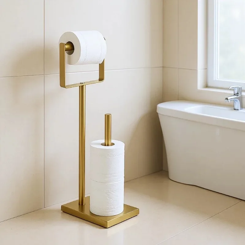 Black Floor-to-ceiling tissue holder Storage holder Roll holder Household bathroom toilet paper