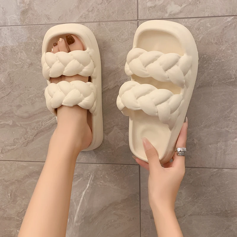 Shoes Rubber Slippers Slipers Women Med Luxury Slides 2023 Massage Designer Soft Flat Rome Spring PU Fashion Home Slippers Women