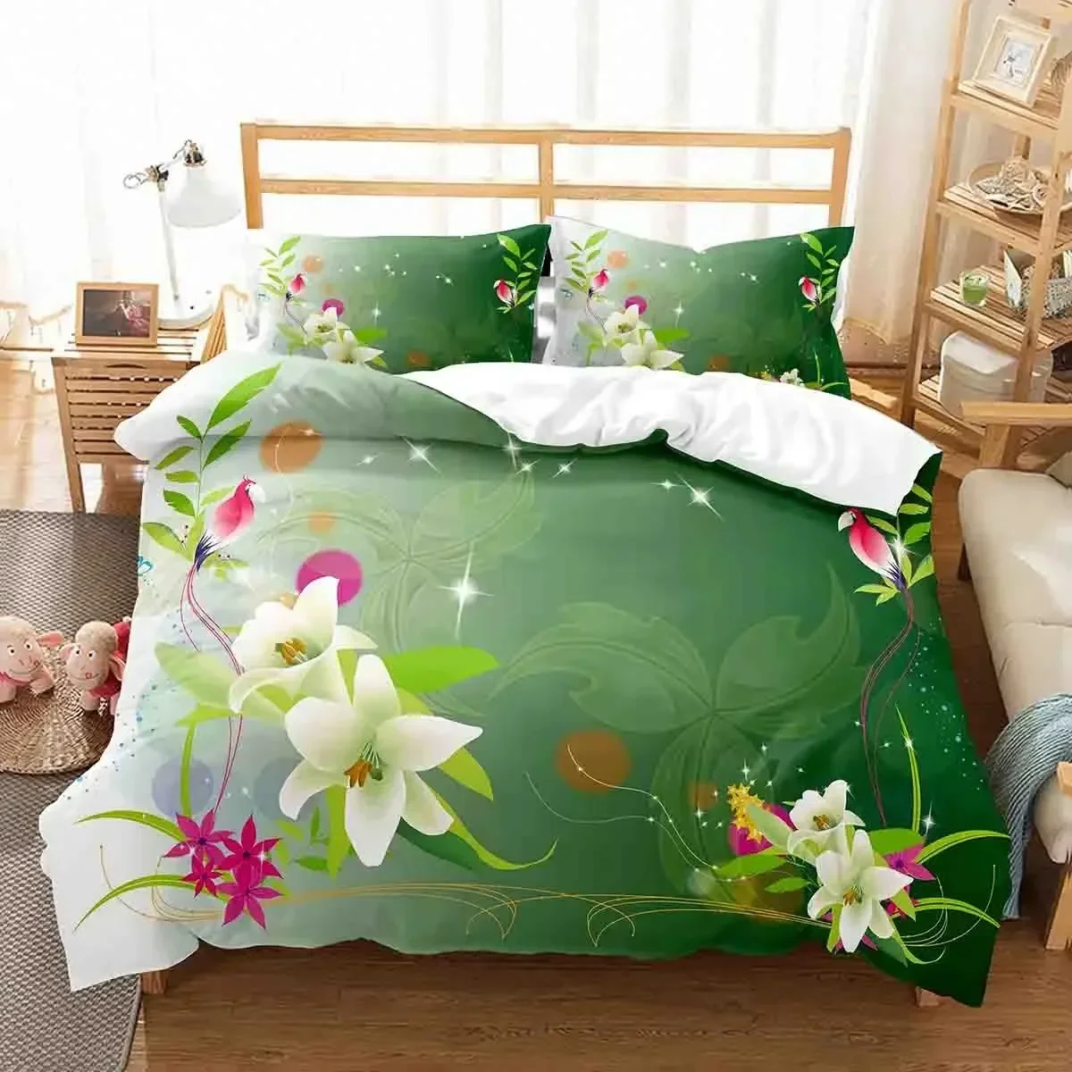 

Floral Duvet Cover Single Twin King Queen Size Geometric Bedding Set Microfiber King Queen Size Quilt Cover for Girl Teen Adult