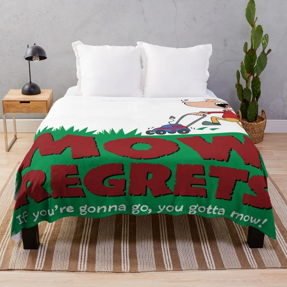 Mow Regrets Throw Blanket Designers manga Blankets