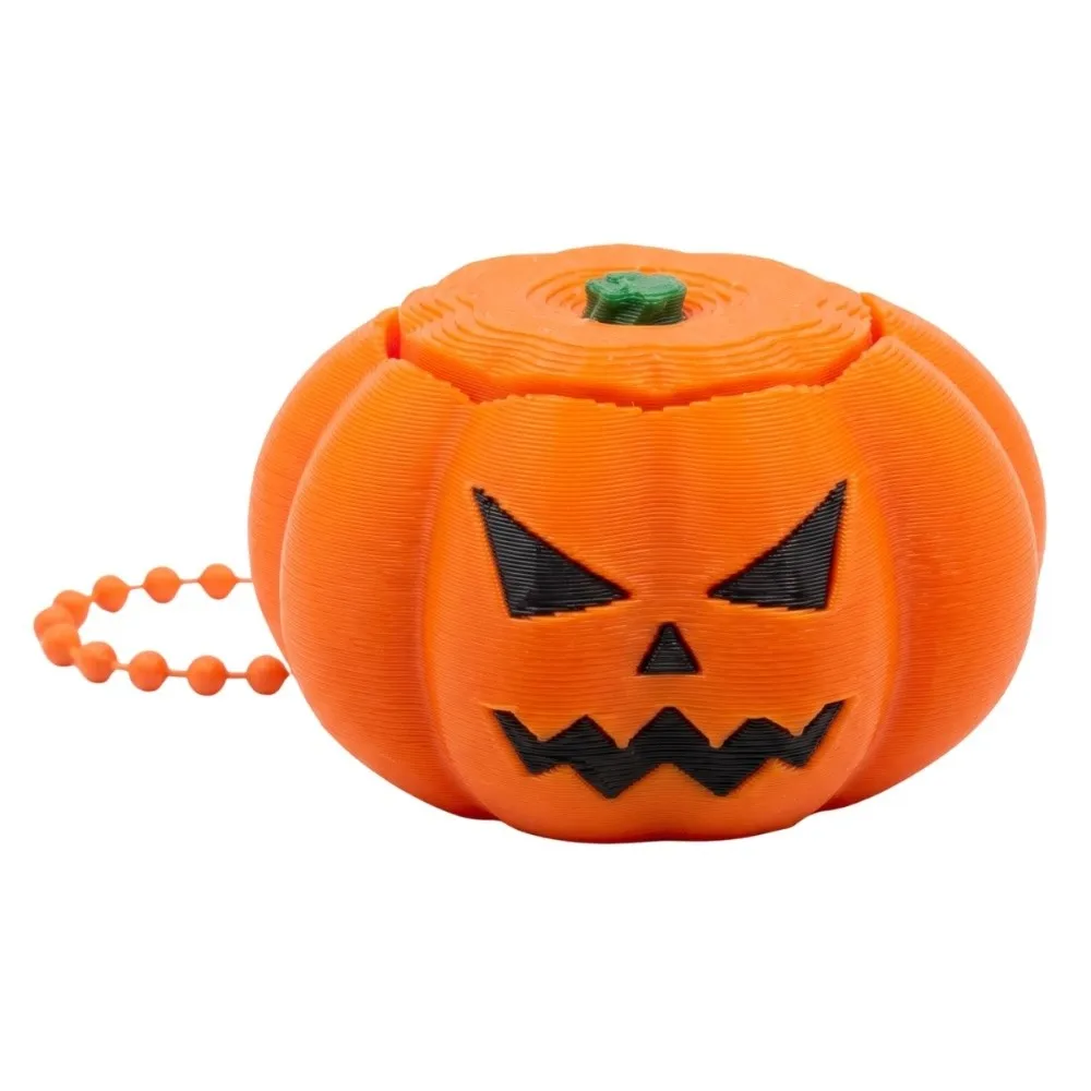 Fidget Halloween Pumpkin Clicker Keychain Creative Funny 3D Printed Pendant Orange Keyboard-style Decompression Button