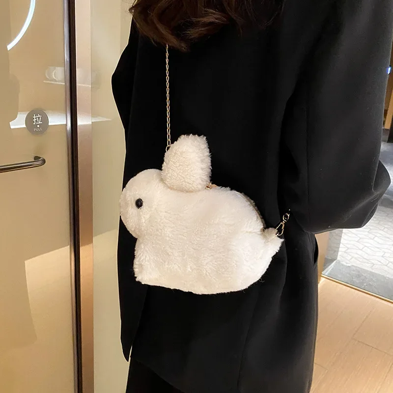 Women\'s Handbags Cartoon Plush Crossbody Bag Cute Rabbit Doll Bag for Women Trend Lady Girls Small Phone Purse Сумка Женская