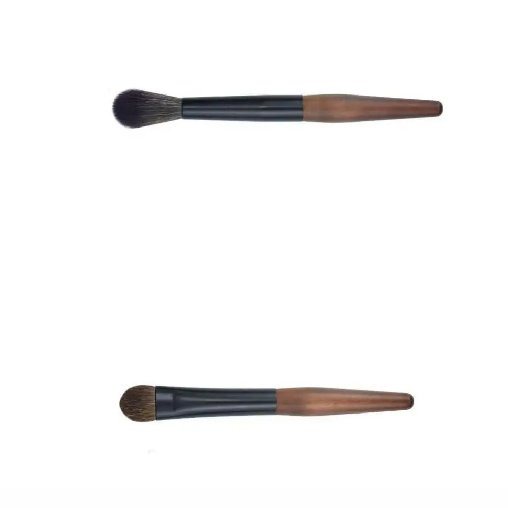 12 Uds delineador de labios Simple Mini juego de brochas de maquillaje con caja de almacenamiento Kit de maquillaje de sombra de ojos de madera juego de brochas corrector de colorete peludo viaje