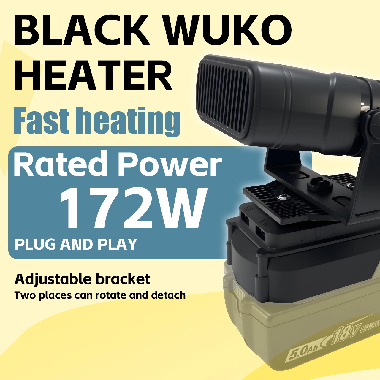 Jobsite Space Heater Hot&Cold Wind Dual Mode Portable Warm Air Blower For Makita 18V Lithium Battery BL1850B BL1840B BL1830B
