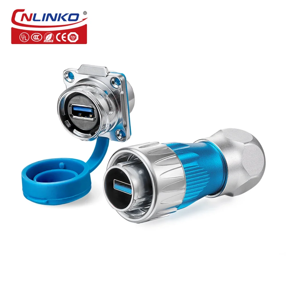 

CNLINKO M24 Metal shell ip67 Waterproof usb 3.0 front panel connector outdoor data usb connector