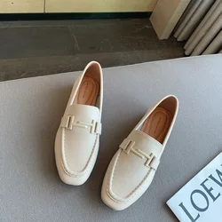 Single Shoe Women's 2026 Autumn New Loafers Lazy One Foot Flat Shoes Womens Shoes British Leather Shoes for Women Flats Ladies