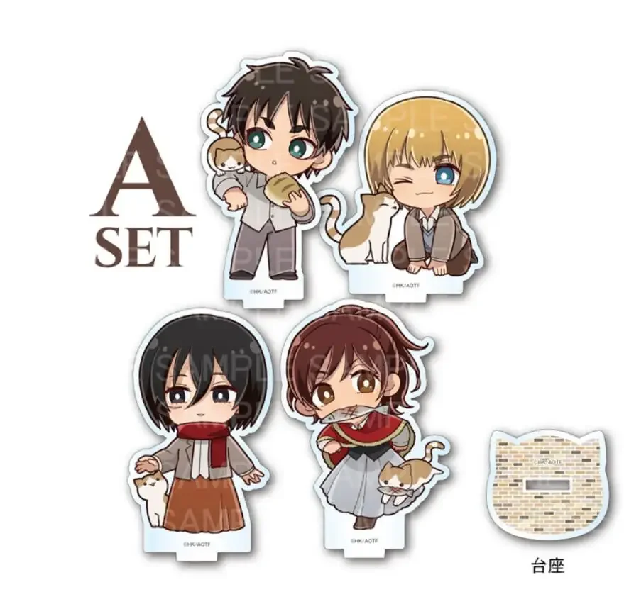 Game Mikasa Erwin Armin Levi Eren Jean Acrylic Stand Doll Anime Mini Figure Model Plate Cosplay Toy for Gift