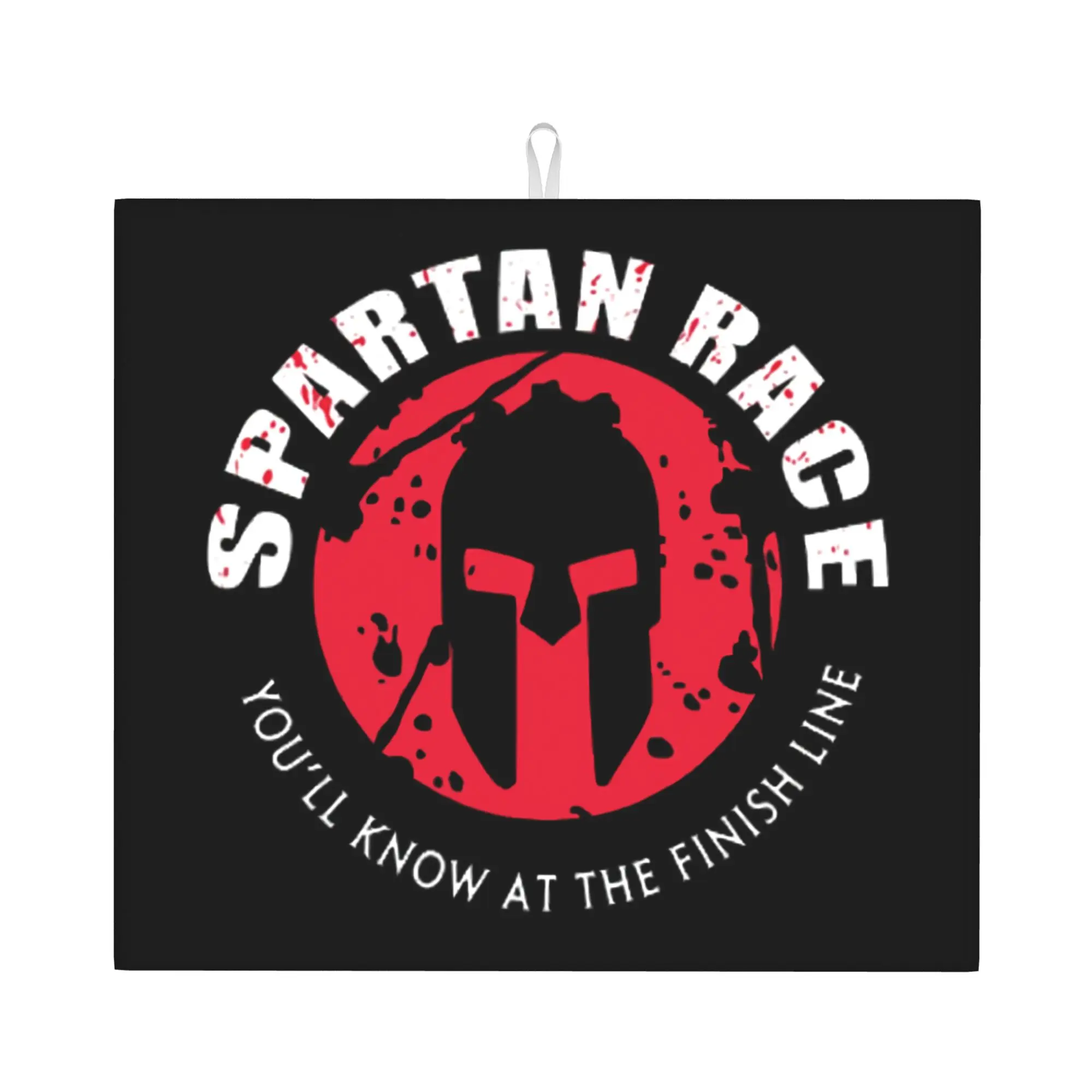 Large Spartan Race Logo Non Slip Kitchen Counter Protector Mat Barware Tableware Reusable  Bathroom Drying Mat For Kitchen