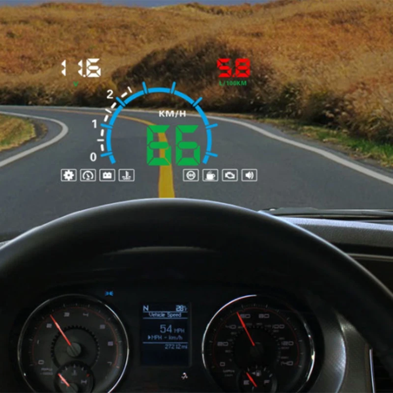 Car Monitor E350 HUD Car Head Up Display Screen Plug And Play Overspeed Alarm Fuel Consumption Display Hud Projector