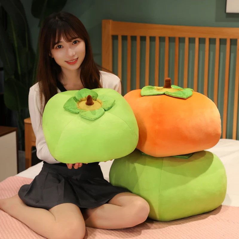 Kawaii Plush Persimmon Dolls Cute Super Soft Plants Auspicious Gift Home Decor Sofa Bedroom Cushion