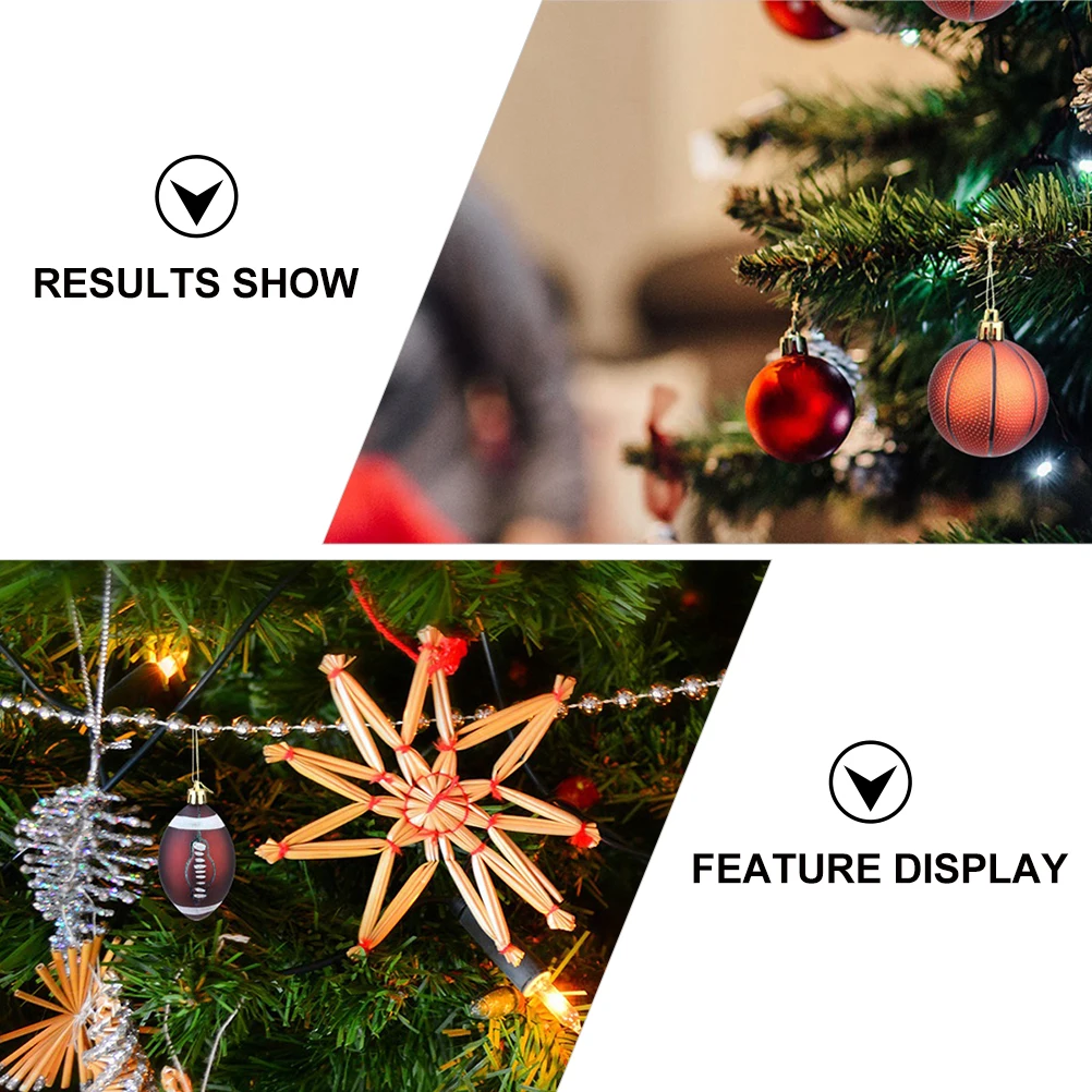 

12 Pcs Rugby Decorative Pendants Christmas Decoration Ball Basketball Baubles Decorations Hanging Football Sports Ornaments