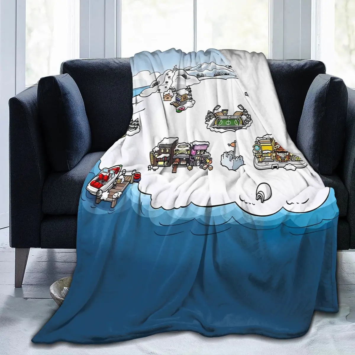 Club Penguin Map An Ultra-Soft Micro Fleece Blanket