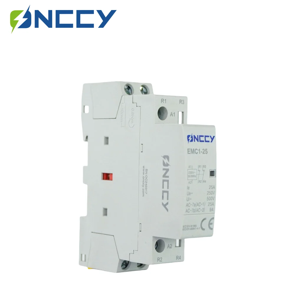 

ONCCY Din Rail Household Contactor AC24V 110V 230V 2P 16A 20A 25A 2NC 2NO 1NO1NC 50/60Hz