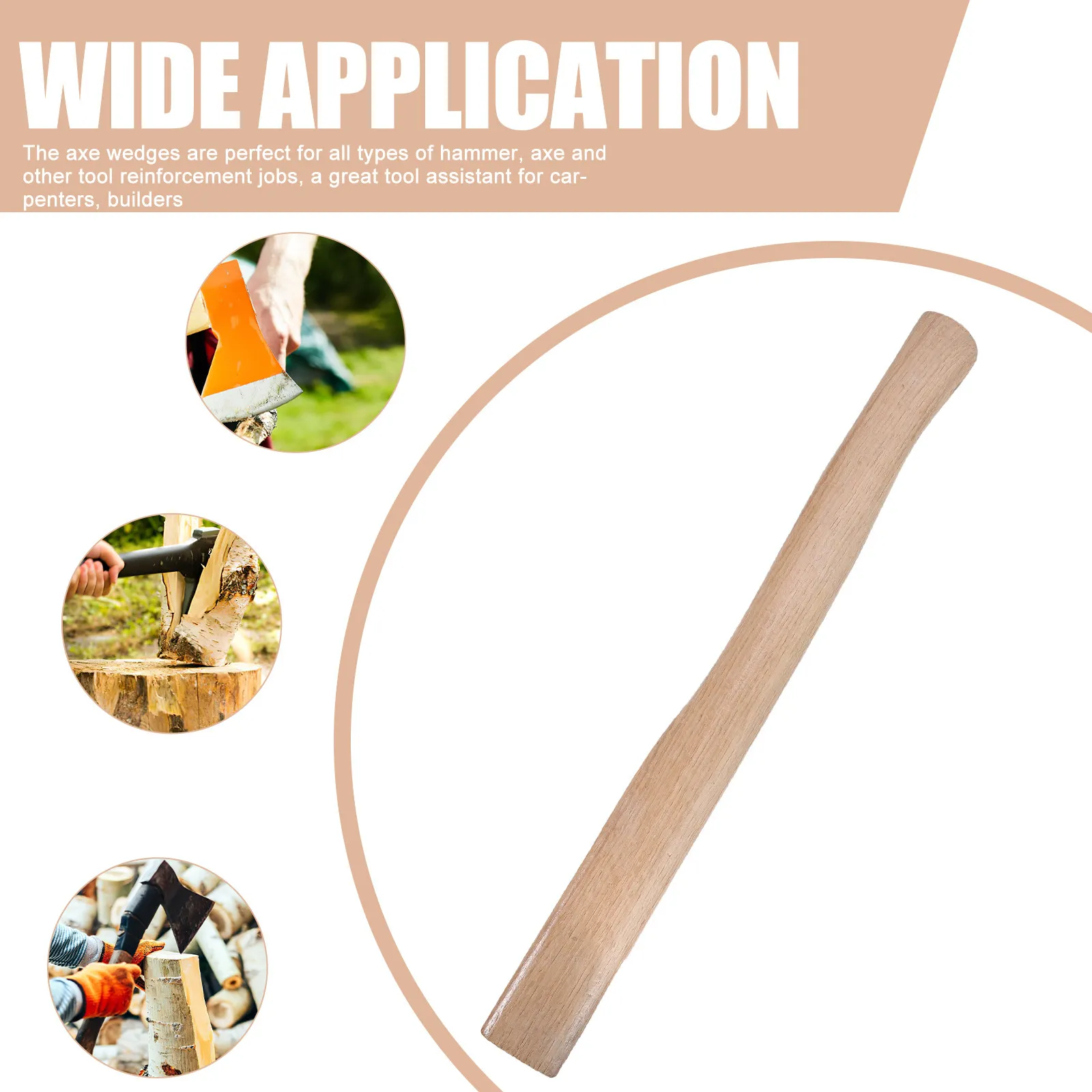 1Set Axe Handle Set Wooden Replacement Hatchet Handle Woodworking Tool Axe Wedges Reinforcing Taper Wedges for Tool Repair