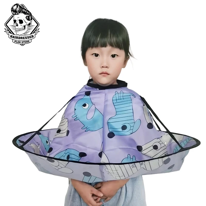 

Pro Salon Children Barber Apron Barbershop Kid Colorful Cutting Cape Hairdresser Hairdresser Haircut Cloak Styling Accessories