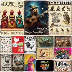 Metal Tin Poster Animal Themed Metal Tin Signs Posters Plate Wall Decor for Bars Restaurant Cafe Clubs Retro Posters Plaque