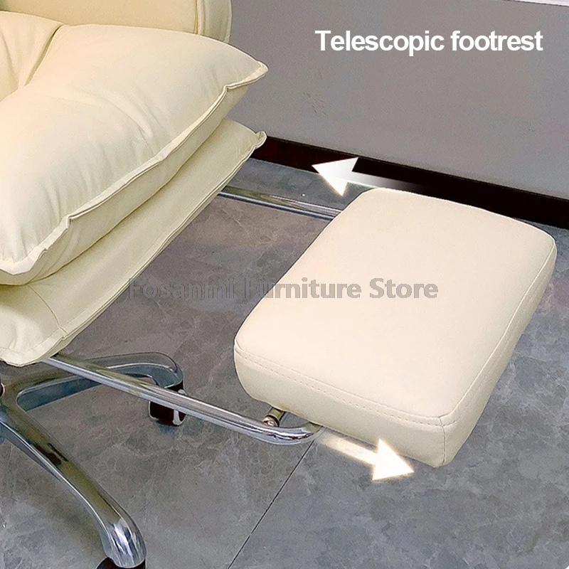 Прочный кожаный широкий офисный стул, мягкий домашний стул с двойными фиксированными подлокотниками, игровой компьютерный стул, регулируемый вращающийся настольный стул для геймера