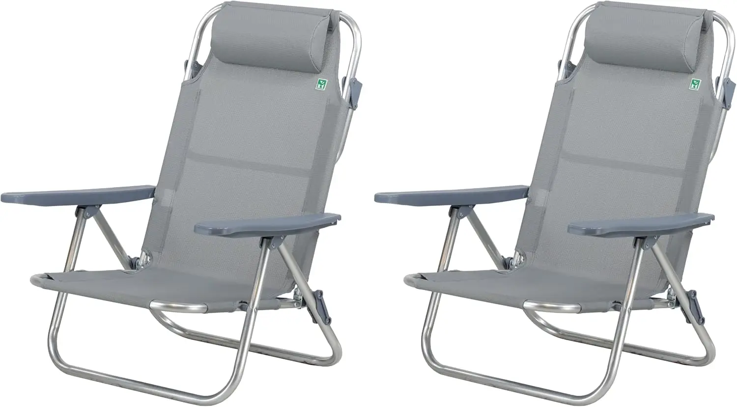 sdraio pieghevole in Alluminio e Textilene con cusino e braccioli e schienale alto reclinabi