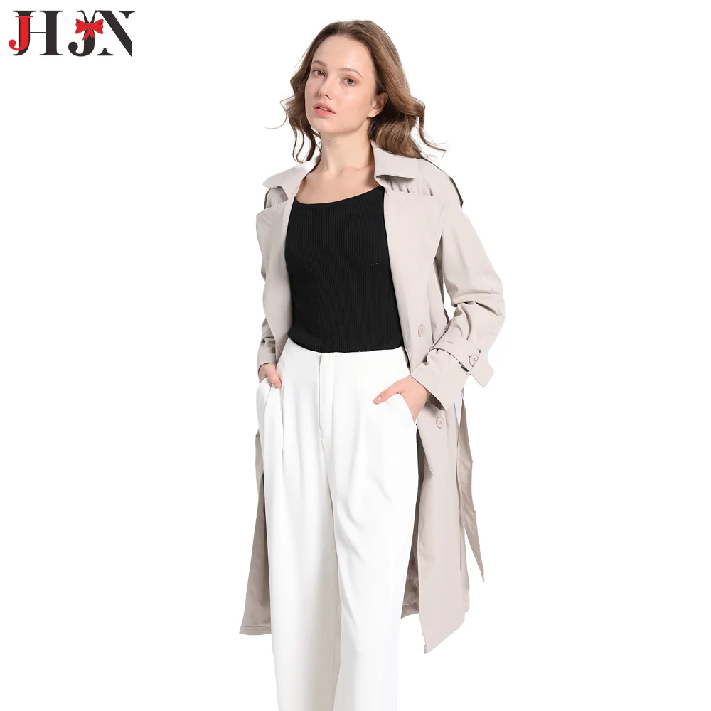 Camping equipme Loose Trench Coat  Fashion Korean Elegant Khaki Black Women's Windbreaker Coat Casual Double Breasted Tops