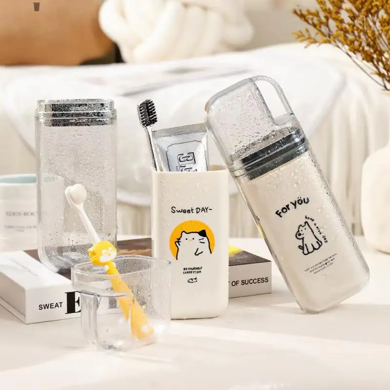 1Pcs Portable Toothbrush Toothpaste Storage Box Mouthwash Cup 3-in-one Travel Toothbrush Holder Bathroom Couple Toothbrush Cup