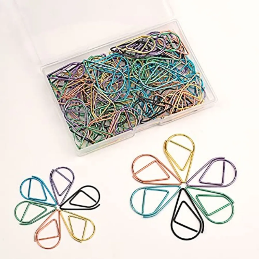 

Multicolor Paperclips Metal Paper Clips Colored Paper Clamp Note Clips for School Office Wedding 100 Pieces