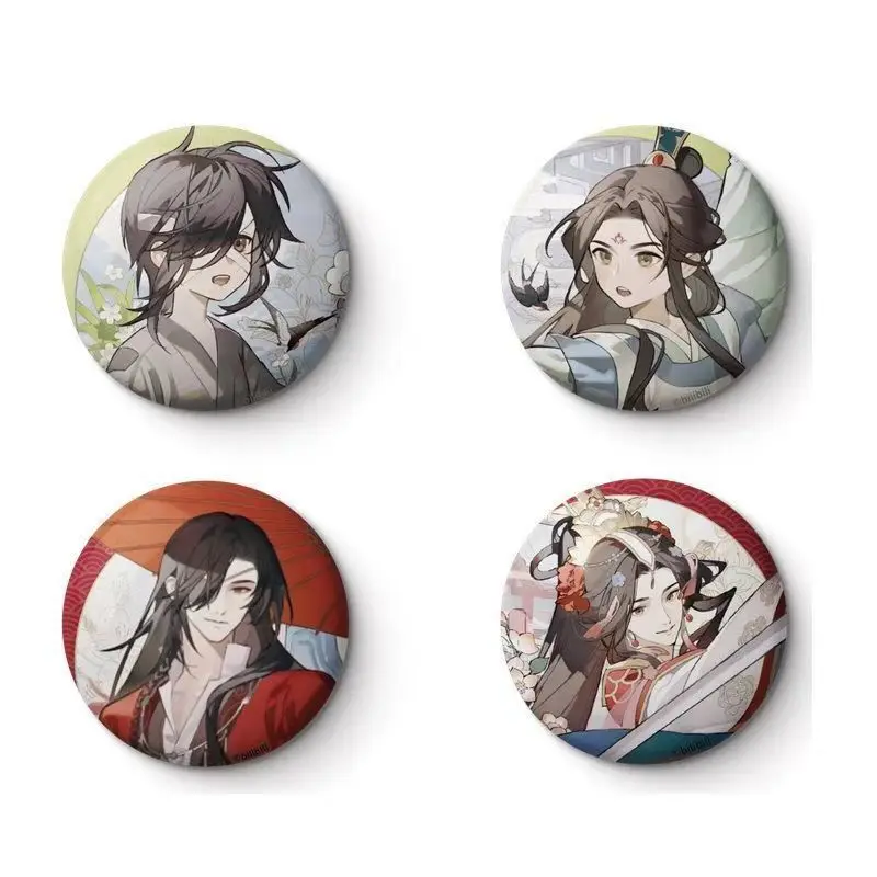 2 PCS Heaven Official’s Blessing Anime Badge Hua Cheng Xie Lian Cute Metal Brooch Tian Guan Ci Fu Cartoon Comics Lapel Pins Gift