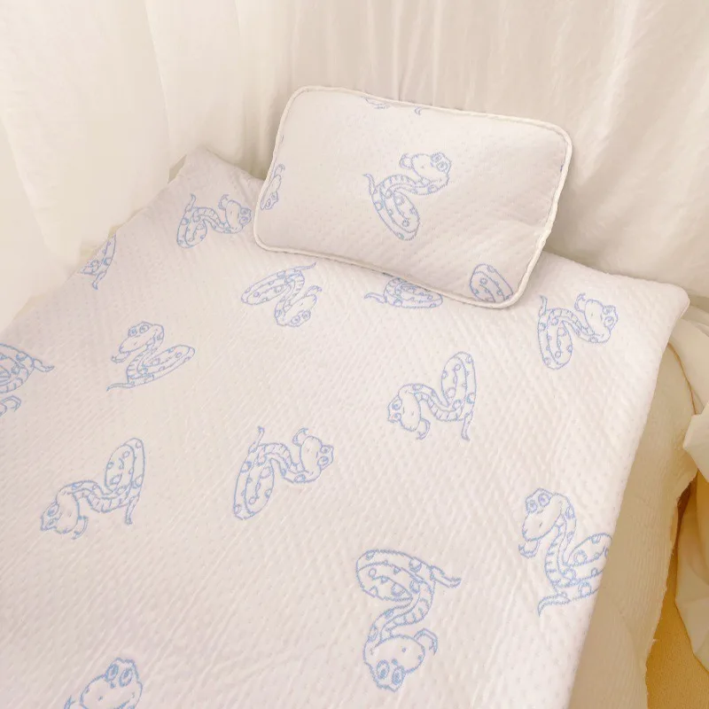 ins-feng-幼稚園昼寝パッド-漫画ヘビ柄-滑り止め-耐摩耗性-洗える-通気性-軽量-収納が簡単