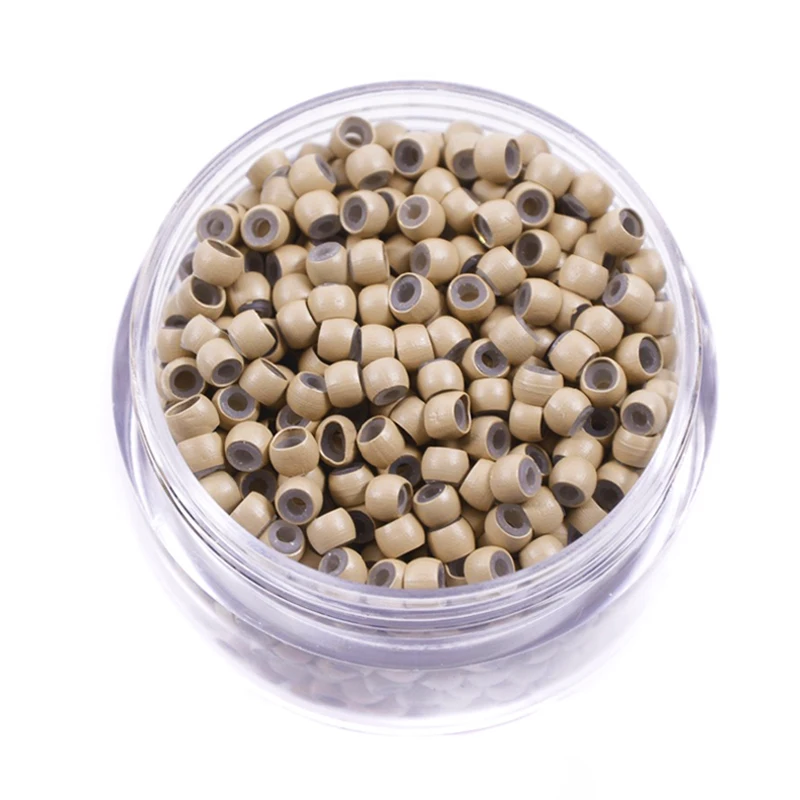200/500 Stuks 3mm Siliconen Nano Ringen Koperen Ringen met Siliconen Gevoerde Haarkralen Haarringen Haarverlenging Gereedschap