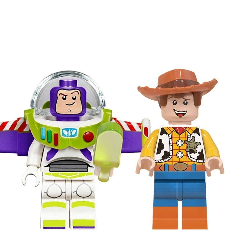 Disney Toy Story cute Buzz Lightyear Building Blocks Creative Keychain Woody Mickey Mouse Donald Duck Cute  Pendant Gift@ view 4