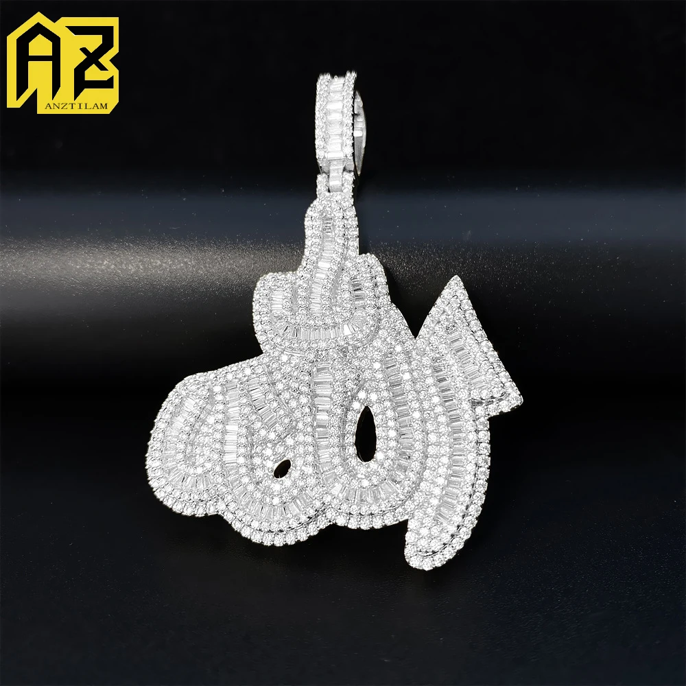 

Fire Symbol Pendant Zircon Iced Out Necklaces For Men Women Copper Hip Hop Jewelry Free Shipping