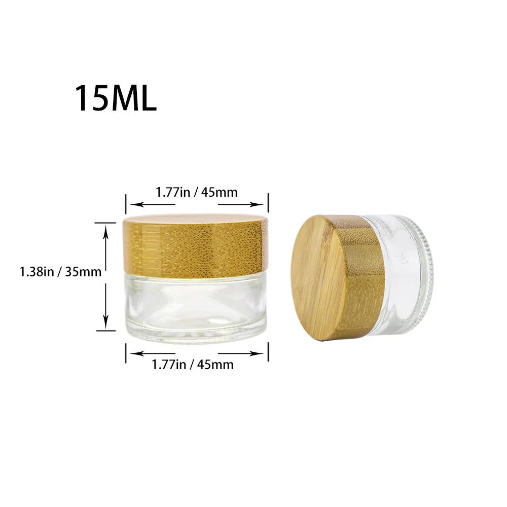 15ml Clear Glass Face Cream Bottle Empty Cosmetics Vials Customized Wedding Gifts Reusable Skin Care Products Jars 6Pcs