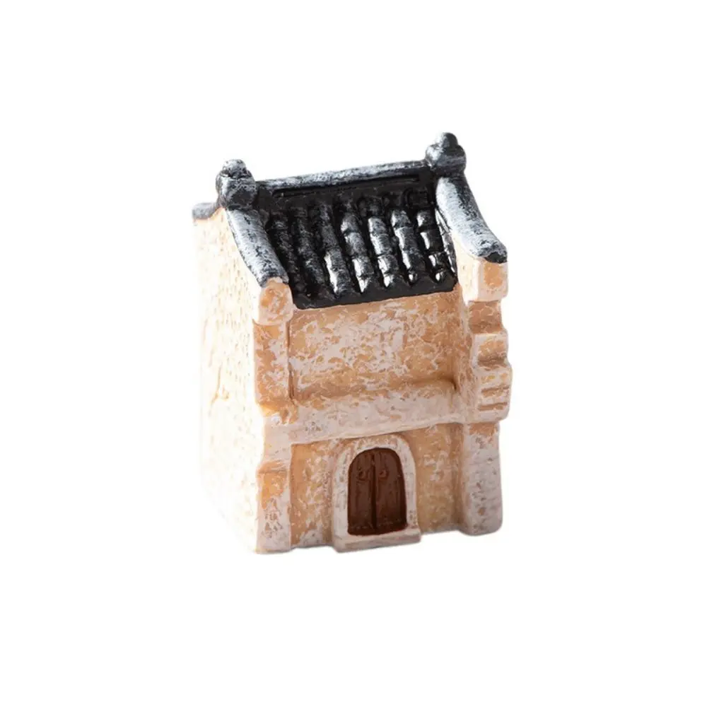 

Creative Decorative Mini Resin House Retor Resin Bonsai Landscaping Chinese Style Mini Old City Gate Home Desk
