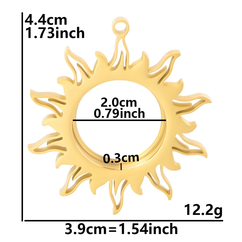 1pc Fashion Sun Pendant Necklace Photo Relicario Locket Charm New Stainless Steel Sun Necklace For Women Men Retro Jewelry Chain