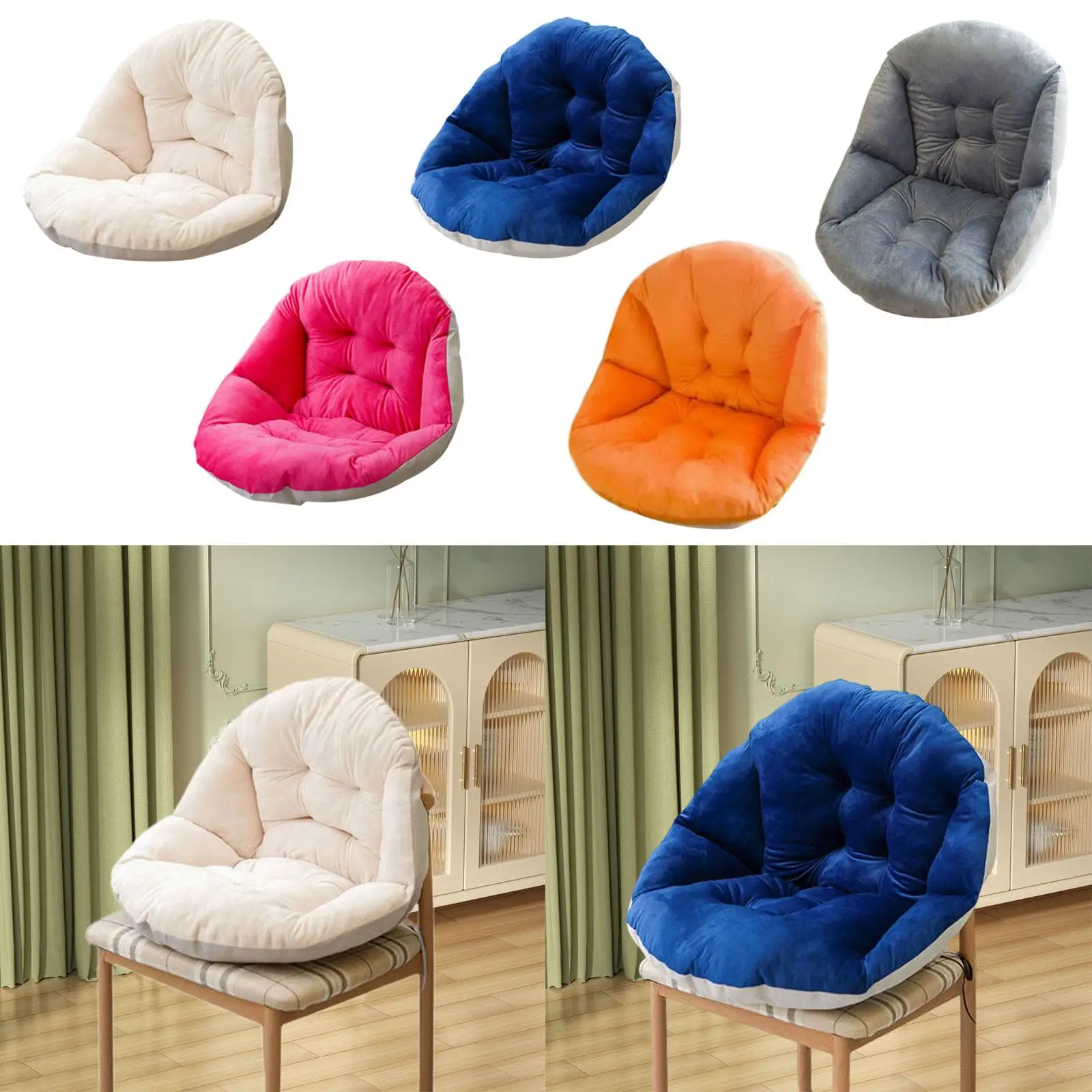 Swing Chair Cushion Hanging Basket Seat Cushion 45x45cm Soft with Strap Lightweight Seat Pad for Porch Office Balcony Patio