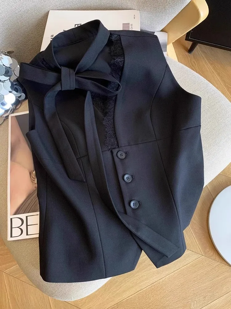 الراقية خمر Bla الدانتيل لصق سترة المرأة الصيف Ele Slizing Svel أعلى مطابقة تنوعا ارتداء فضفاضة تناسب #2