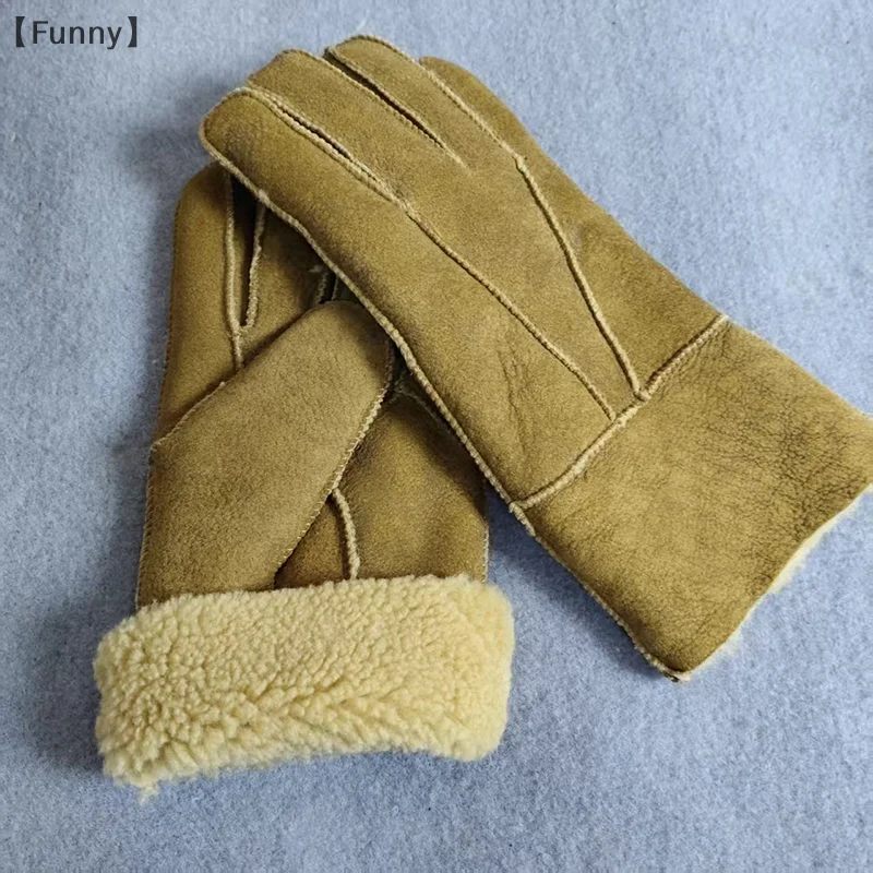 〔ตลก〕 ถุงมือหนังแกะแท้ ถุงมือหนาสำหรับฤดูหนาว ถุงมือสำหรับขี่จักรยานกลางแจ้ง